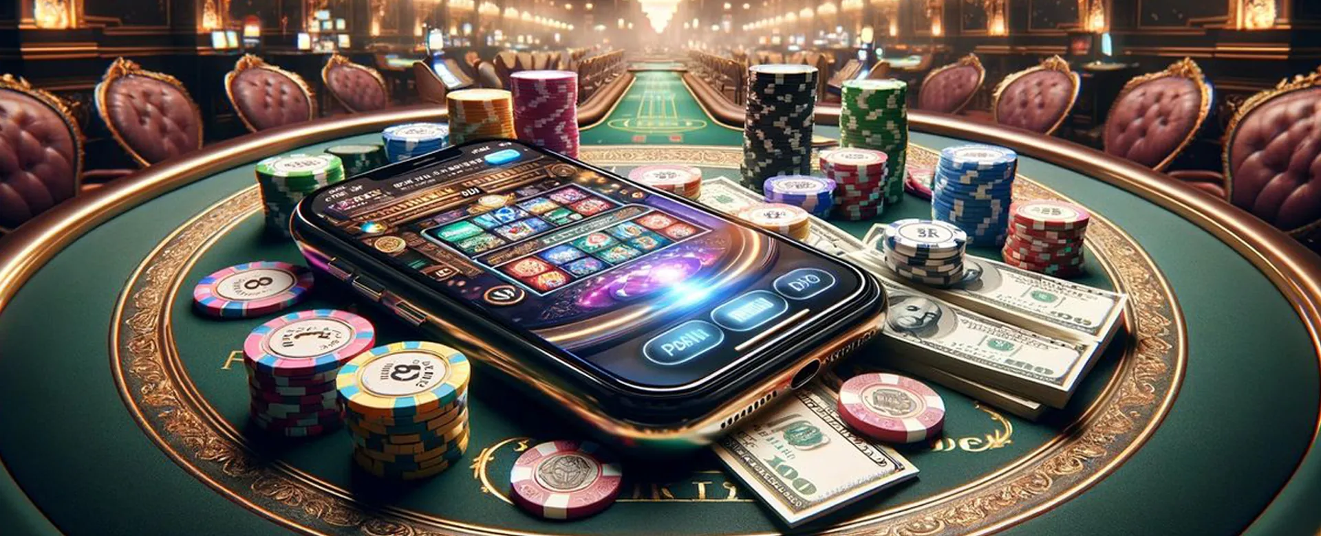 Dynamic background of online casino games and login screen